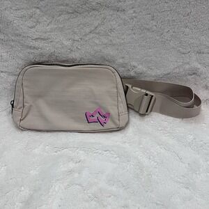 NWOT Primal Queen Fanny Pack Crossbody Bag Tan Beige‎ Pink Tiara Never Used